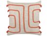 Set of 2 Cotton Cushions Abstract Pattern 45 x 45 cm Beige and Orange PLEIONE_840342