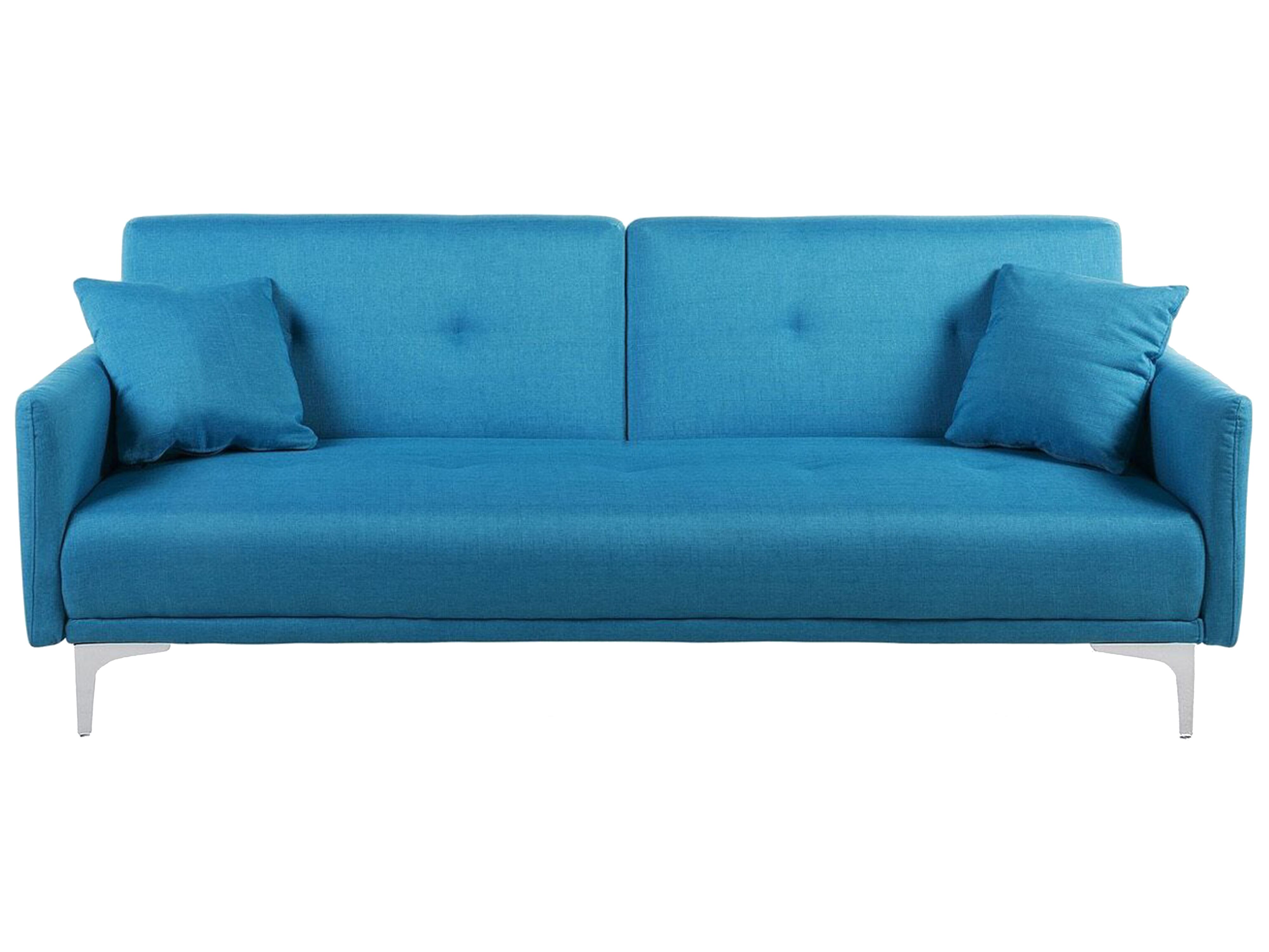 Fabric Sofa Bed Sea Blue LUCAN | Beliani.es