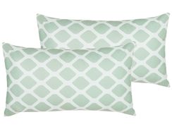 Mintunvihreä/valkoinen koristetyynysetti ulkokäyttöön 40 x 70 cm 2kpl KALAMOS Mintunvihreä/valkoinen koristetyynysetti ulkokäyttöön 40 x 70 cm 2kpl KALAMOS