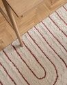 Bavlněný koberec 160 x 230 cm béžový/červený TIRUPATI_897719