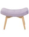 Velvet Wingback Chair with Footstool Light Violet VEJLE_712807