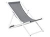 Folding Deck Chair Grey with White LOCRI_745451