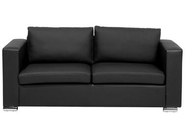 Sofa 3-osobowa skórzana czarna HELSINKI