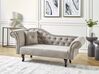 Chaise Longue aus Samt, taupe, links LATTES II_892370