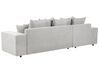 Canapé-lit d'angle à droite avec rangement en tissu gris clair LUSPA_901012