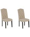 Lot de 2 chaises en tissu capitonné beige sable SHIRLEY_781787