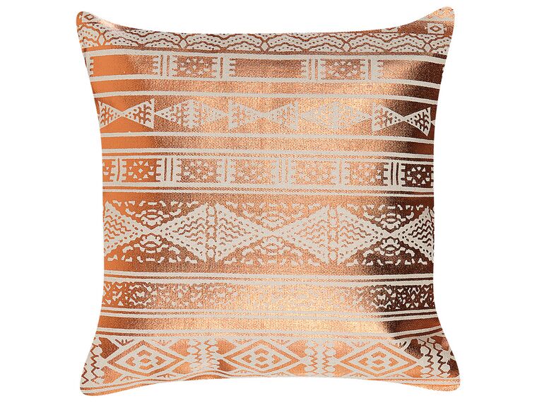 Cotton Cushion Geometric Pattern 50 x 50 cm Copper OUJDA_831095