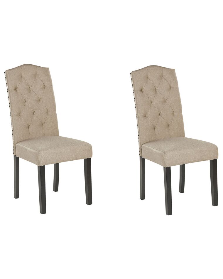 Set of 2 Fabric Dining Chairs Beige SHIRLEY_781787