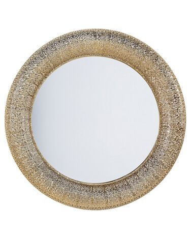 Round Metal Wall Mirror ø 80 cm Gold CHANNAY