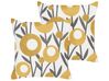 Set of 2 Embroidered Cotton Cushions Plant Motif 45 x 45 cm Multicolour SHALLOT_857721