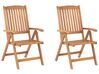 Set de terrasse table et 2 chaises en bois clair coussins gris graphite JAVA_803953