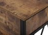 Konsola 2 szuflady ciemne drewno z czarnym AYDEN_757254