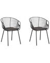 Metallstuhl schwarz mit Kunstleder-Sitz 2er Set HOBACK_775493