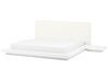 EU Super King Size Waterbed with Bedside Tables White ZEN_703182