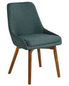 Set of 2 Fabric Dining Chairs Green MELFORT_799991