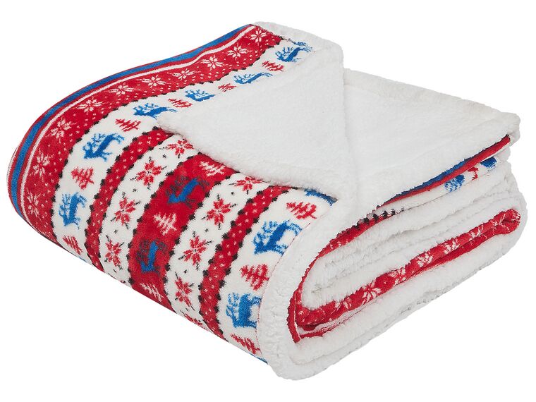 Blanket 200 x 220 cm Red and Blue REKA_787248