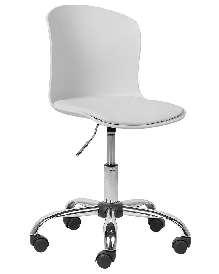 Krzesło biurowe regulowane ekoskóra białe VAMO_731924