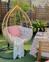 PE Rattan Hanging Chair with Stand Natural ARSITA_808959
