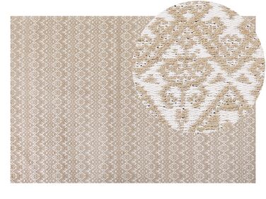 Teppich Jute beige 160 x 230 cm geometrisches Muster Kurzflor ATIMA