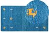 Tapete Gabbeh em lã azul escura 80 x 150 cm CALTI_855841