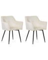 Set of 2 Velvet Dining Chairs Cream Beige JASMIN_868897