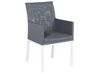 Conjunto de jardim em alumínio mesa e 6 Cadeiras cinzentas e brancas BACOLI_679186