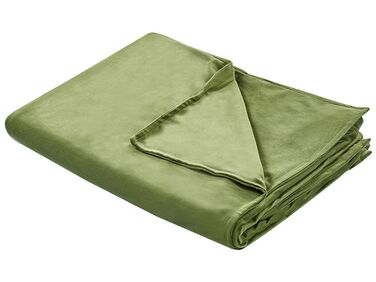 Capa de cobertor pesado em tecido verde escuro 150 x 200 cm RHEA