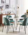 Conjunto de 2 cadeiras de jantar com padrão floral em veludo verde COVELO_902282