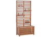 Zahradní lavice z akátového dřeva s úložným prostorem a stěnou 80 cm MATINO_811869