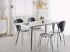 Dining Table 160 x 80 cm White Marble Effect with Black SANTIAGO_775934