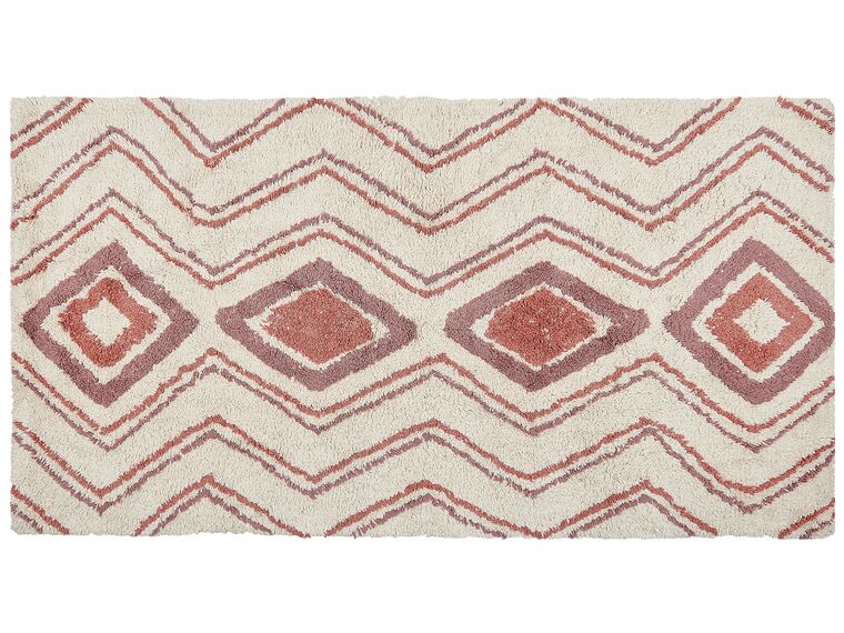 Bavlnený koberec 80 x 150 cm béžová/ružová KASTAMONU_840516