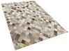 Patchworkový koberec, kožený šedo-hnědý 140 x 200 cm BANAZ_764629