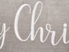 Zamatový vankúš s vianočným motívom a strapcami 30 x 50 cm sivý LITHOPS_887896