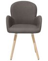 	Conjunto de 2 sillas de comedor de poliéster gris pardo/madera clara BROOKVILLE_693776