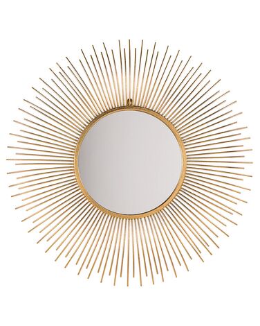 Espelho de parede redondo em metal dourado ø 80 cm CILLY