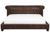 Faux Suede EU King Size Waterbed Brown CAVAILLON_846990