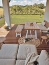 Trädgårdmöbelset av bord och 2 bänkar vit/brun SCANIA_806832