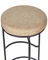 Set of 2 Faux Leather Bar Stools Beige MILROY_913994