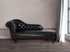 Left Hand Chaise Lounge Faux Leather Black NIMES_535731