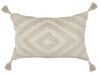 Bawełniana poduszka dekoracyjna w geometryczny wzór 40 x 60 cm beżowa CRATAEGUS_835109