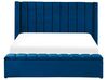 Bed met opbergbank fluweel blauw 180 x 200 cm NOYERS_834709