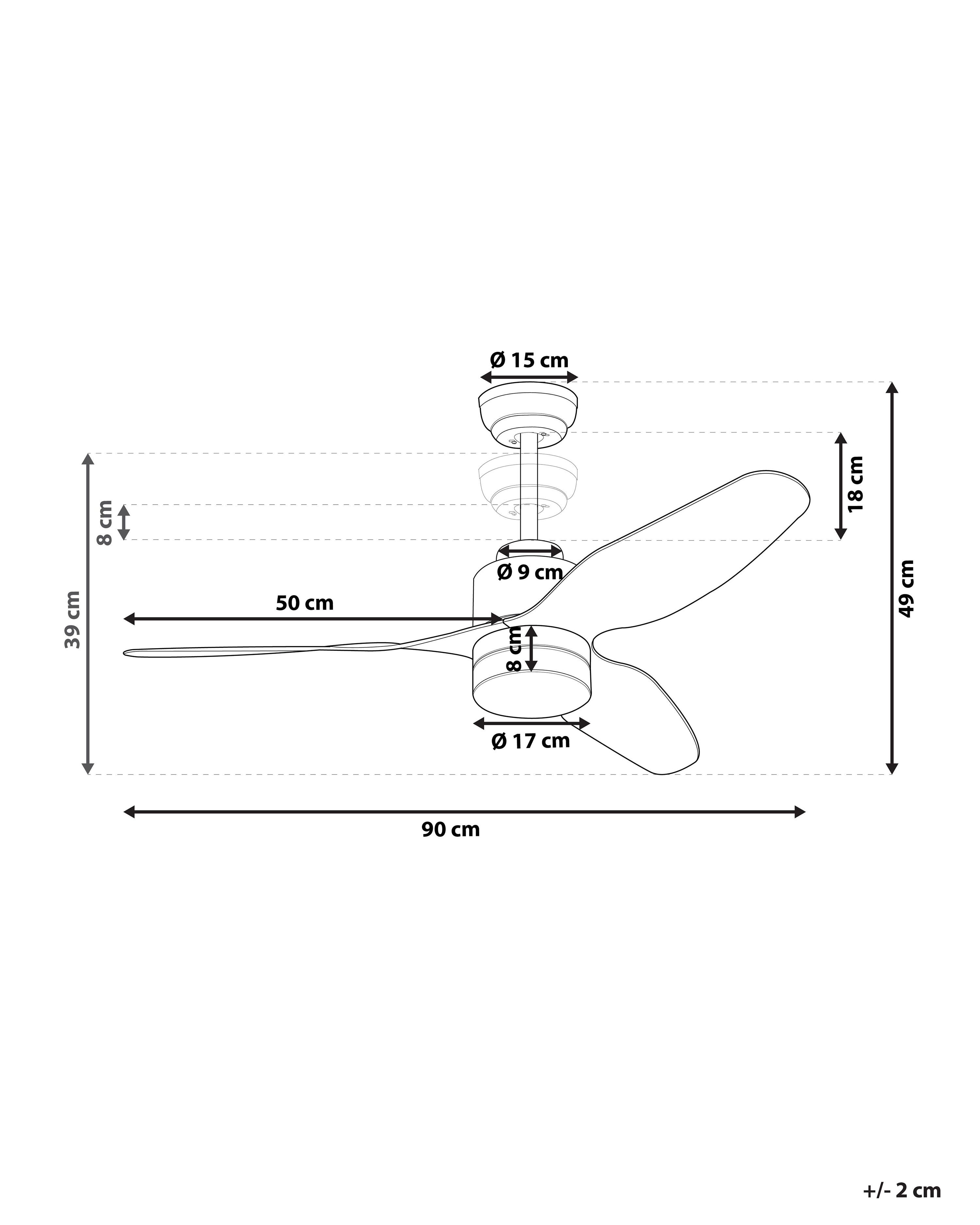 Deckenventilator mit Licht heller Holzfarbton / weiß ANDERSON | Beliani.de
