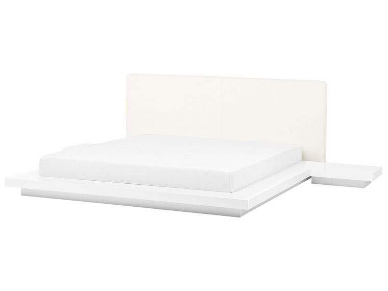 Łóżko wodne ze stolikami nocnymi 180 x 200 cm białe ZEN_703182