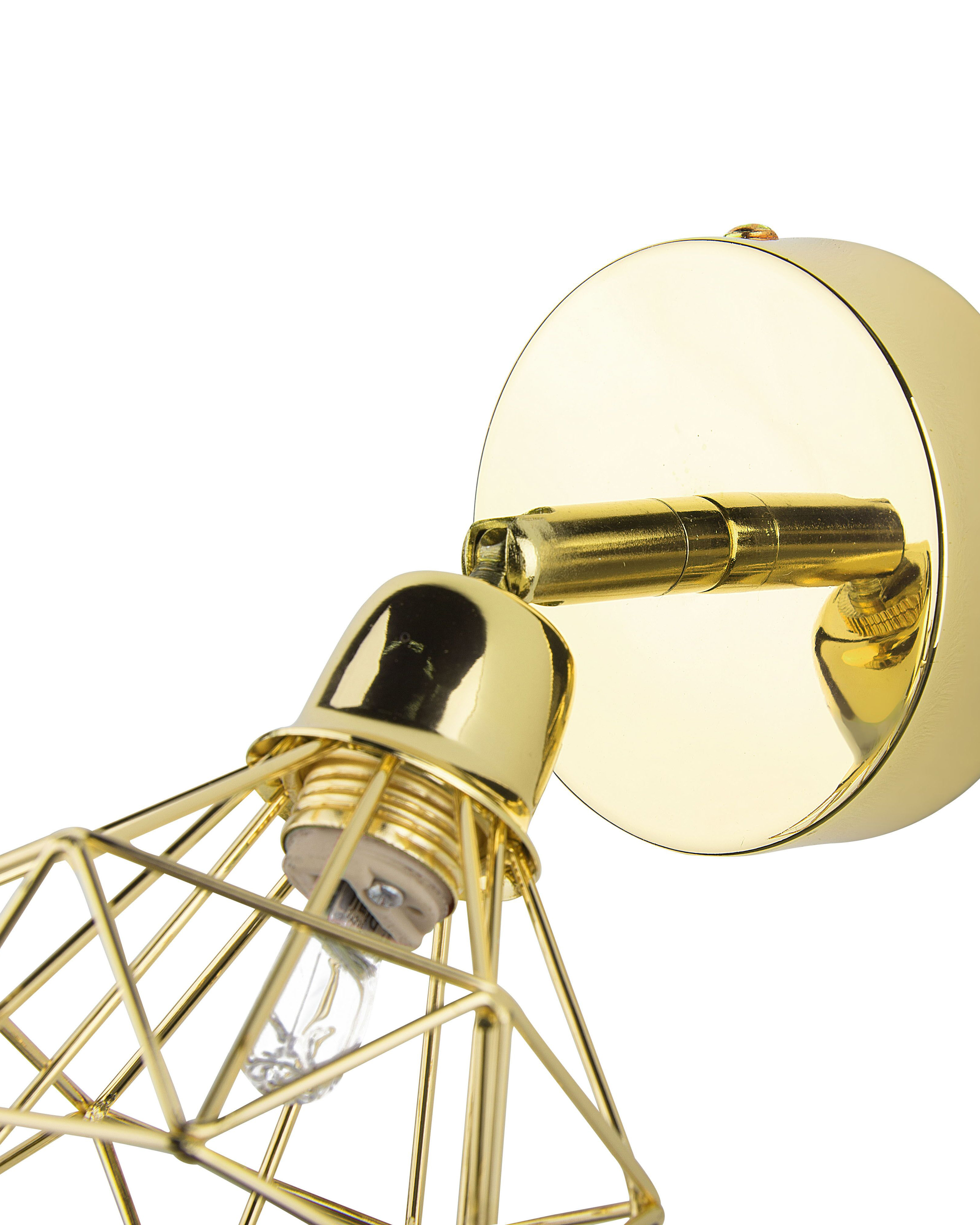 Wandleuchte Metall gold glänzend 2er Set Gitter Design ERMA_787627