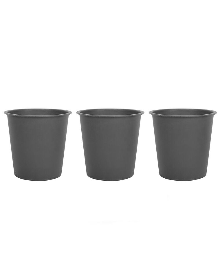 Conjunto de 3 vasos internos para plantas pretos 26 x 26 x 24 cm BALZO_830523