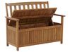 Acacia Wood Garden Bench with Storage 120 cm Light with Red Cushion SOVANA_807471