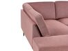 Right Hand 4 Seater Fabric Corner Sofa Pink Brown BREDA_885926