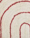 Cotton Area Rug 80 x 150 cm Beige with Red TIRUPATI_816816
