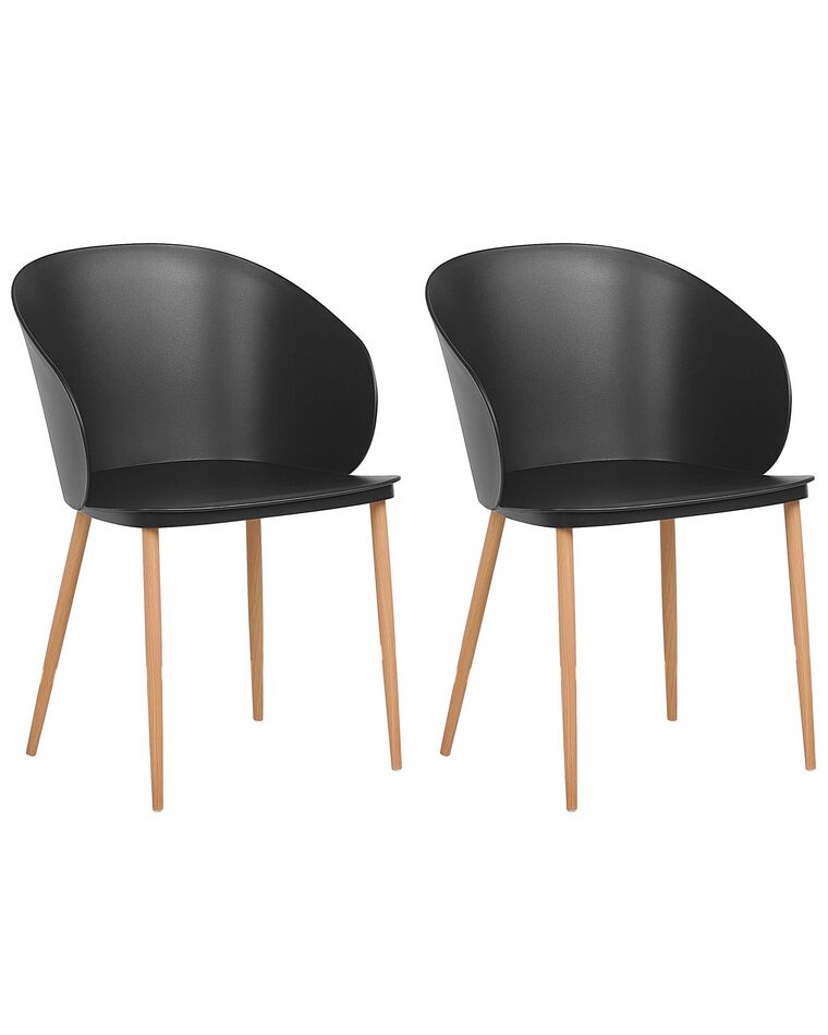 Set of 2 Dining Chairs Black BLAYKEE_783884