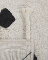 Teppich Baumwolle weiß / schwarz 160 x 230 cm geometrisches Muster Kurzflor KHEMISSET_830858